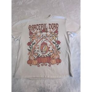 Grateful Dead Kids Pumpkin Dancing Bears Graphic T-Shirt Cream Size Medium 8